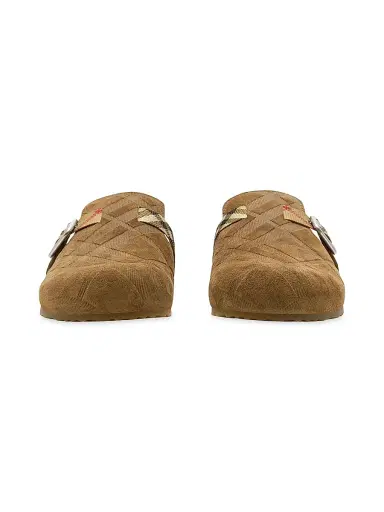 Burberry Men's Urchin Check-Trimmed Suede Clogs - Jute - Size 13 | Thumbnail 2 Burberry Men's Urchin Check-Trimmed Suede Clogs - Jute - Size 13 | Thumbnail 2