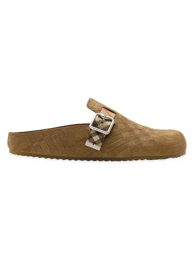 Burberry Men's Urchin Check-Trimmed Suede Clogs - Jute - Size 13 | Thumbnail 1 Burberry Men's Urchin Check-Trimmed Suede Clogs - Jute - Size 13 | Thumbnail 1
