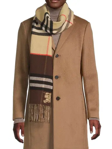 Burberry Men's Check Cashmere Scarf | Thumbnail 3 Burberry Men's Check Cashmere Scarf | Thumbnail 3