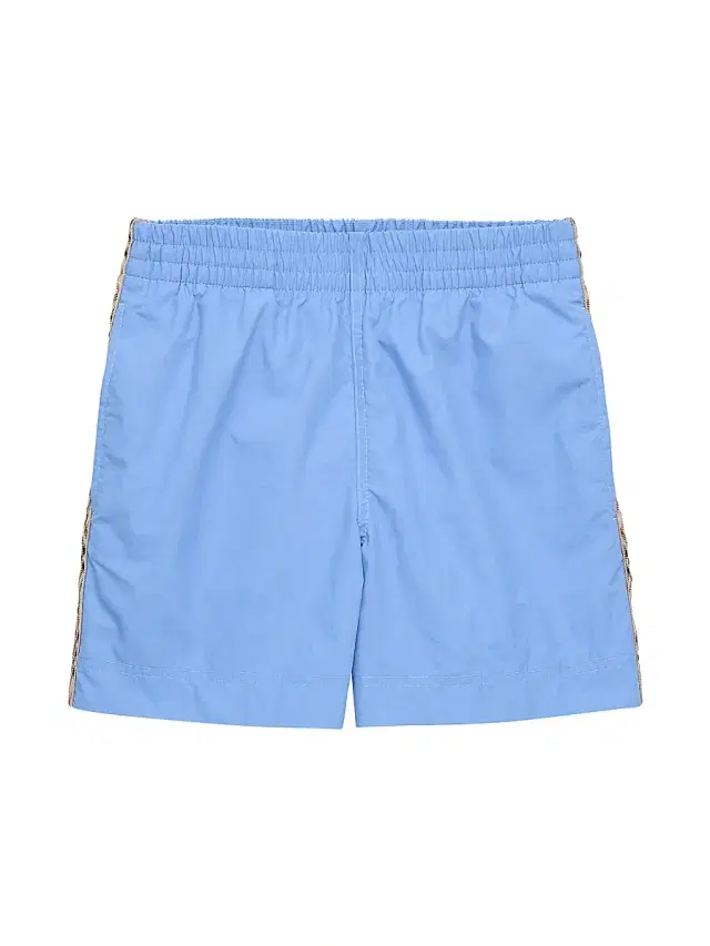 Burberry Baby Boy's, Little Boy's & Boy's Check-Trimmed Nylon Swim Shorts - Cornflower Blue