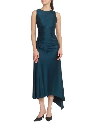 Victoria Beckham Women's Twist-Detail Satin Midi-Dress | Thumbnail 3