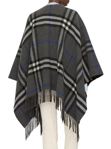 Burberry Women's Checked EKD Logo Wool-Silk Scarf | Thumbnail 3