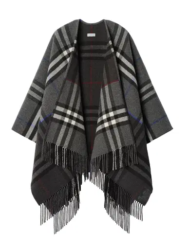 Burberry Women's Checked EKD Logo Wool-Silk Scarf | Thumbnail 1