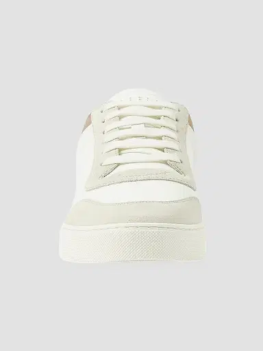 Burberry Men's Stevie Check Leather & Canvas Sneakers - White Check | Thumbnail 2