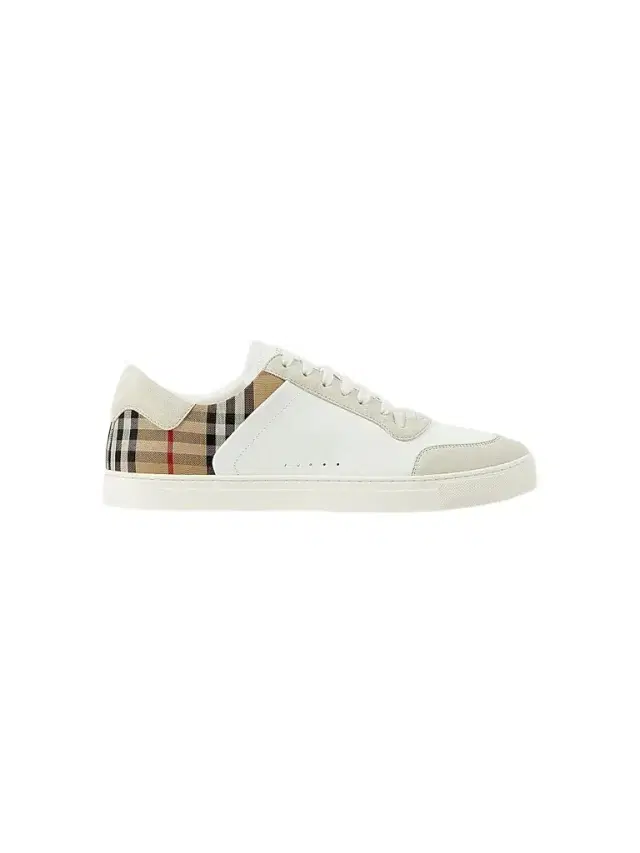 Burberry Men's Stevie Check Leather & Canvas Sneakers - White Check
