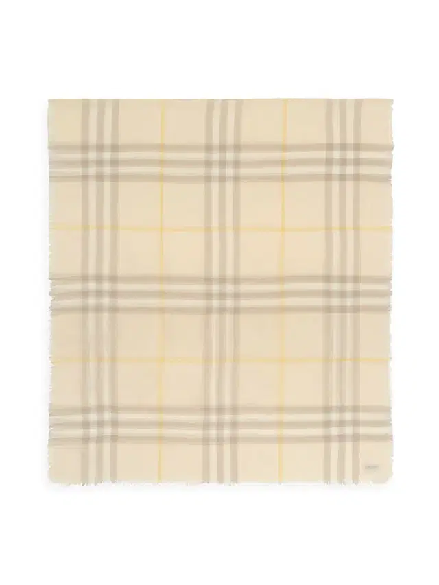 Burberry Women's Giant Check Wool Scarf - Custard Beige