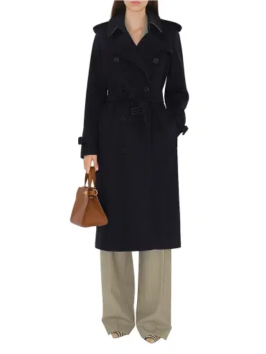 Burberry Women's Kensington Cashmere Long Trench Coat - Navy - Size 14 | Thumbnail 3 Burberry Women's Kensington Cashmere Long Trench Coat - Navy - Size 14 | Thumbnail 3