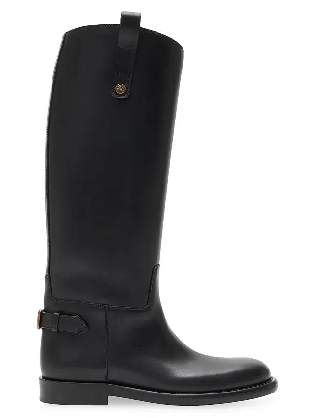 Burberry Women's Cavalier 30MM Leather Boots - Black
