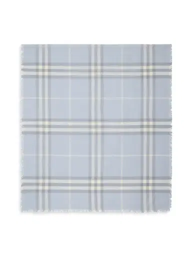 Burberry Women's Check Wool Scarf - Mist | Thumbnail 1 Burberry Women's Check Wool Scarf - Mist | Thumbnail 1