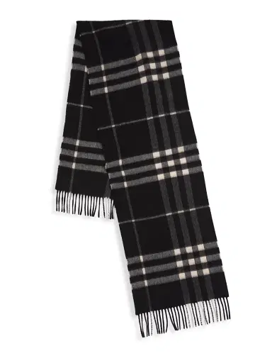 Burberry Men's Giant Check Cashmere Scarf - Black Calico Check | Thumbnail 1