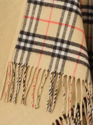 Burberry Women's Check Wool Fringe Cape | Thumbnail 2 Burberry Women's Check Wool Fringe Cape | Thumbnail 2