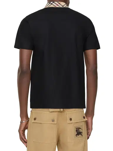 Burberry Men's Evan Check-Collar Cotton Polo Shirt - Black - Size XXL | Thumbnail 3 Burberry Men's Evan Check-Collar Cotton Polo Shirt - Black - Size XXL | Thumbnail 3