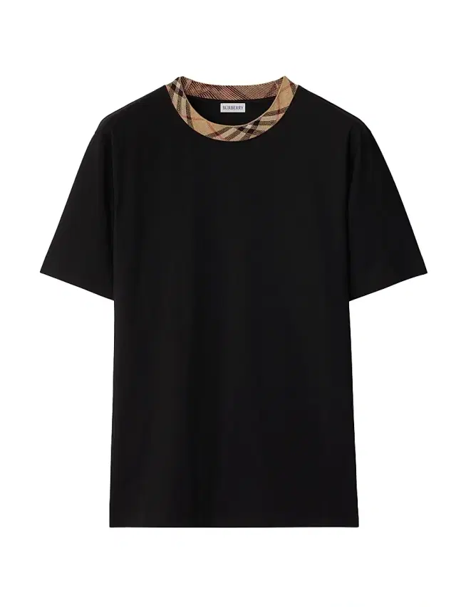 Burberry Men's Ryan Check Trim Cotton T-Shirt - Black