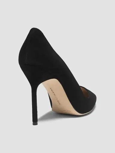 Manolo Blahnik Women's BB 105MM Suede Pumps - Black - Size 8.5 | Thumbnail 3