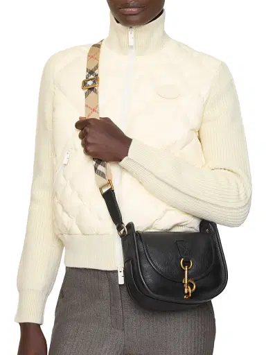 Burberry Women's Mini Check-Strap Leather Messenger Bag | Thumbnail 2 Burberry Women's Mini Check-Strap Leather Messenger Bag | Thumbnail 2