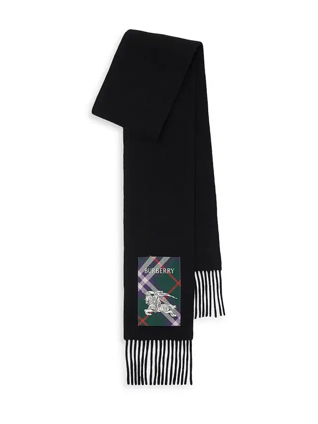 Burberry Check Label Cashmere Scarf - Black
