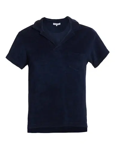 Orlebar Brown Terry Cotton Polo - Navy | Thumbnail 7