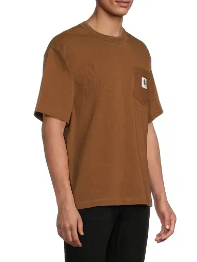 Sacai Men's x Carhartt WIP Patch Pocket Cotton T-Shirt - Dark Beige - Size XXL | Thumbnail 4 Sacai Men's x Carhartt WIP Patch Pocket Cotton T-Shirt - Dark Beige - Size XXL | Thumbnail 4