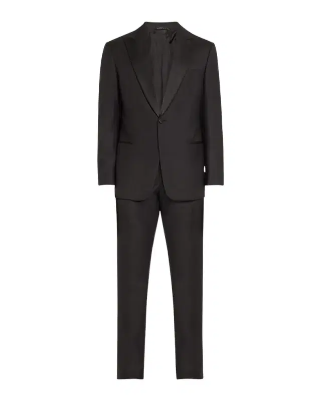 Men 's Wool Satin-Lapel Two-Piece Tuxedo Set
