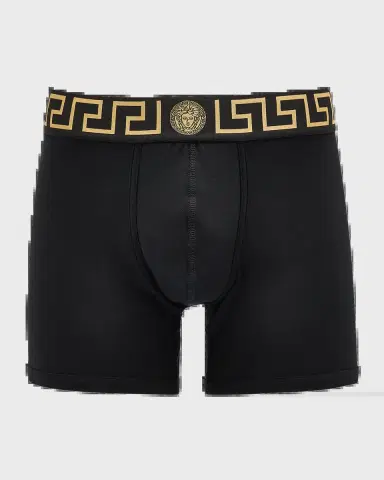 Versace Men's Organic Cotton Greek Key Boxer Briefs | Thumbnail 3