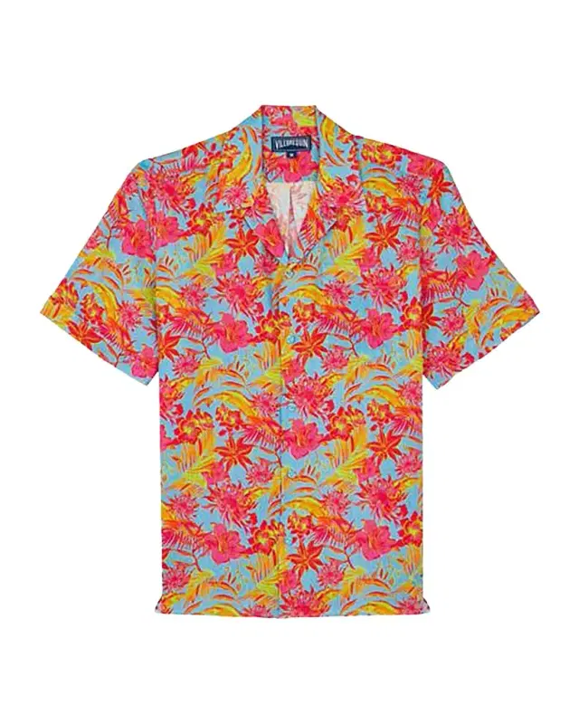 Vilebrequin Men 's Tahiti Flower-Print Camp Shirt