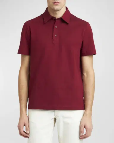 Brioni Men's Cotton Jersey Polo Shirt | Thumbnail 4