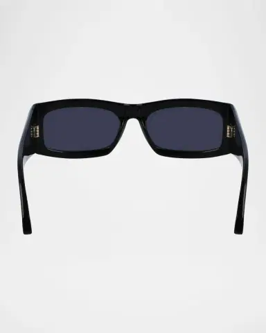 Ferragamo Men's Classic Logo Acetate Rectangle Sunglasses, 57mm | Thumbnail 5