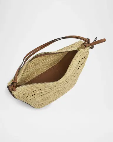 Loewe x Paula's Ibiza Hammock Mini Hobo Bag in Raffia with Leather Strap | Thumbnail 3 Loewe x Paula's Ibiza Hammock Mini Hobo Bag in Raffia with Leather Strap | Thumbnail 3