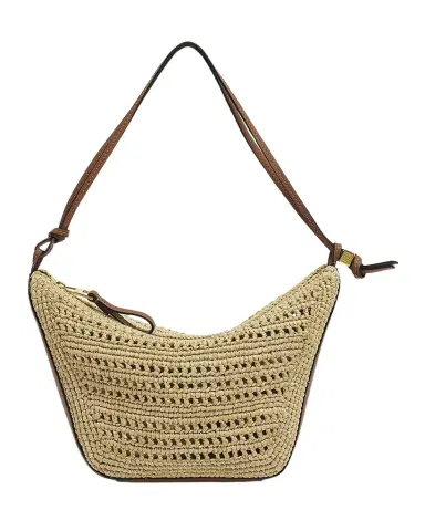 Loewe x Paula's Ibiza Hammock Mini Hobo Bag in Raffia with Leather Strap | Thumbnail 1 Loewe x Paula's Ibiza Hammock Mini Hobo Bag in Raffia with Leather Strap | Thumbnail 1