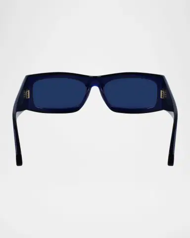 Ferragamo Men's Classic Logo Acetate Rectangle Sunglasses, 57mm | Thumbnail 5