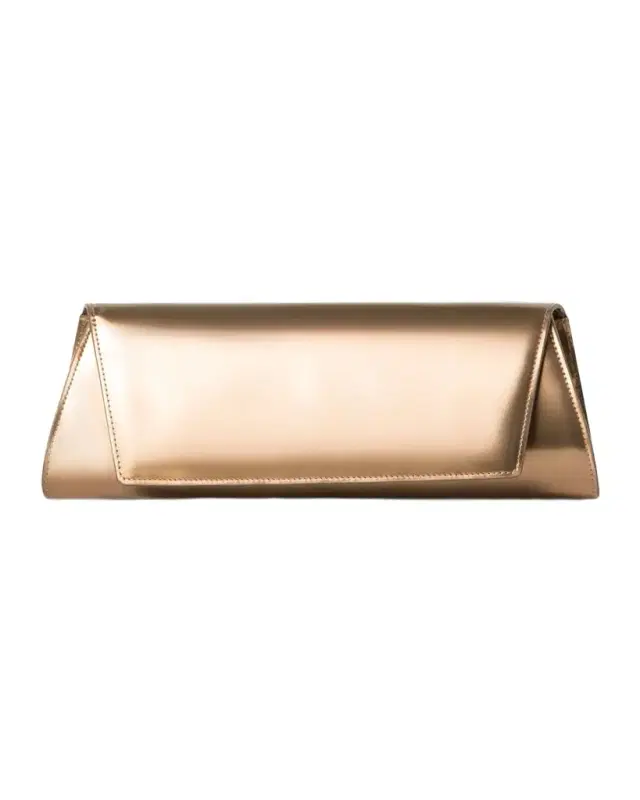 Akris Anouk Small Metallic Leather Clutch Bag