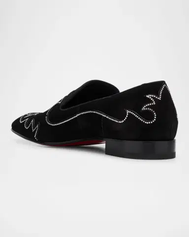 Christian Louboutin Men's Dandysiago Rhinestone and Leather Loafers | Thumbnail 4 Christian Louboutin Men's Dandysiago Rhinestone and Leather Loafers | Thumbnail 4