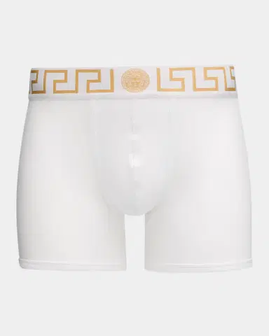 Versace Men's Organic Cotton Greek Key Boxer Briefs | Thumbnail 2