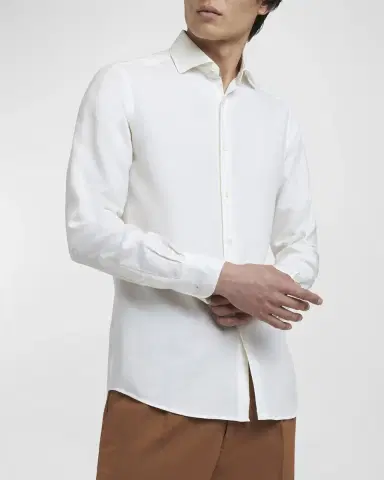 Zegna Men's Cotton-Cashmere Cashco Sport Shirt | Thumbnail 5