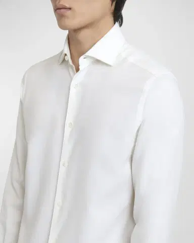 Zegna Men's Cotton-Cashmere Cashco Sport Shirt | Thumbnail 6