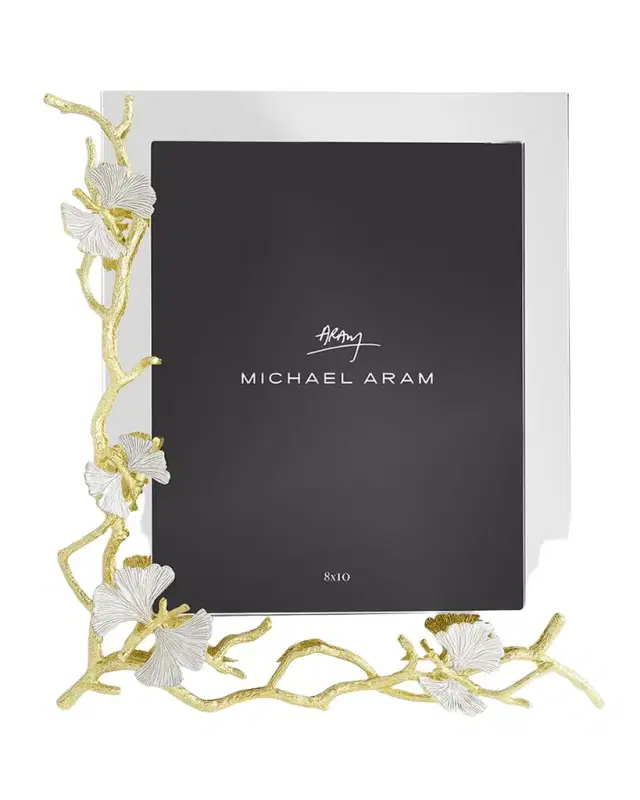 Michael Aram Butterfly Ginkgo White and Gold Frame