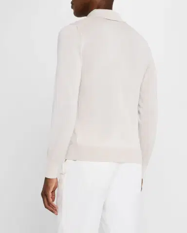 Brioni Men's Cashmere-Silk Polo Sweater | Thumbnail 3