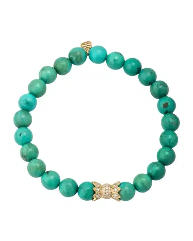 Sydney Evan 14K Yellow Gold Diamond Marquise Eye Candy Wrapper Bead on Green Turquoise Bracelet | Thumbnail 1 Sydney Evan 14K Yellow Gold Diamond Marquise Eye Candy Wrapper Bead on Green Turquoise Bracelet | Thumbnail 1