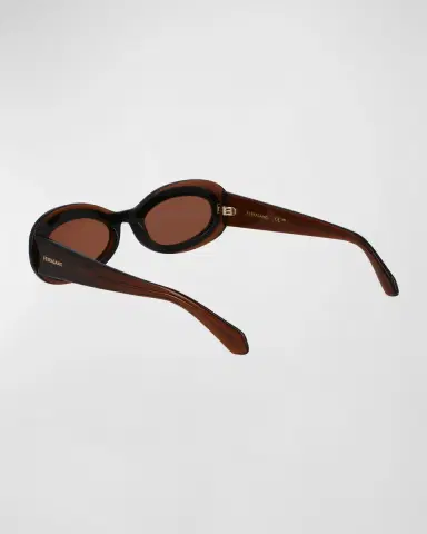 Ferragamo Classic Logo Acetate Oval Sunglasses | Thumbnail 2 Ferragamo Classic Logo Acetate Oval Sunglasses | Thumbnail 2