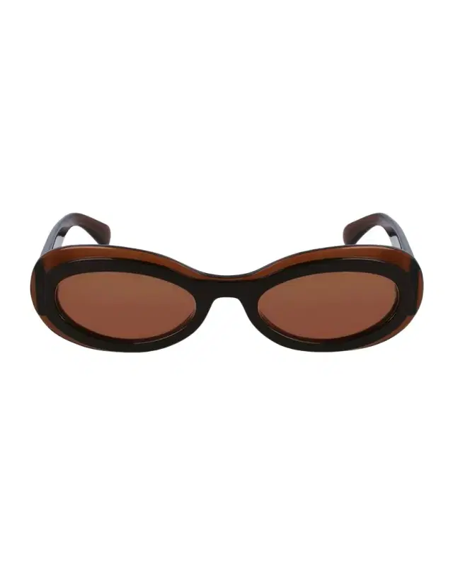 Ferragamo Classic Logo Acetate Oval Sunglasses