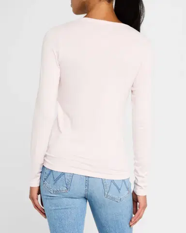 Majestic Filatures Soft Touch Flat-Edge Long-Sleeve Crewneck Top | Thumbnail 3
