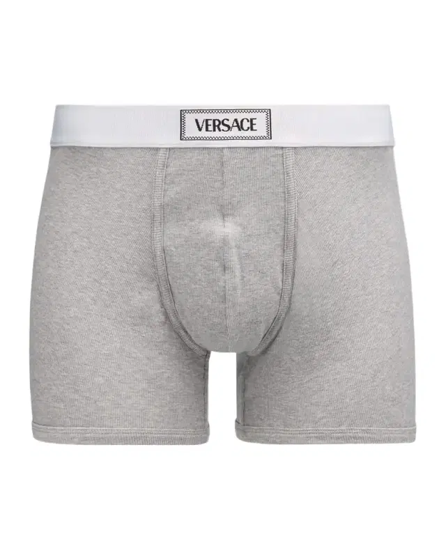 Men 's Ribbed Cotton Logo Boxer Briefs
