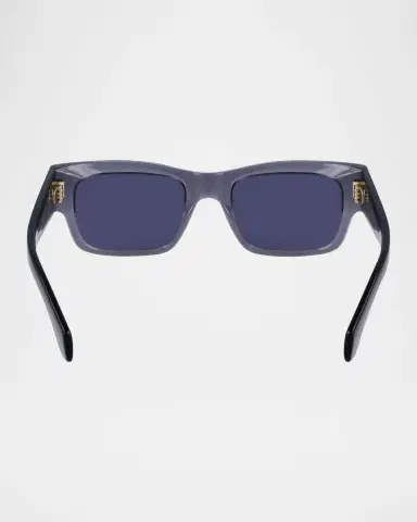 Ferragamo Men's Rivets Acetate Rectangle Sunglasses, 53mm | Thumbnail 5 Ferragamo Men's Rivets Acetate Rectangle Sunglasses, 53mm | Thumbnail 5