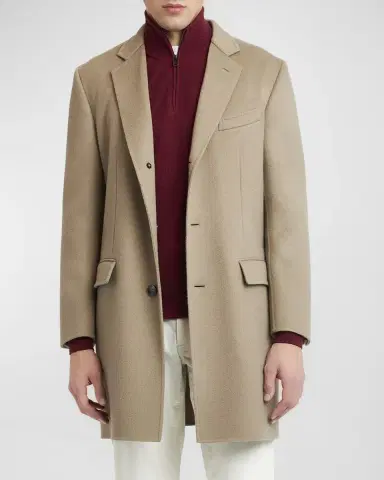 Brioni Men's Wool and Cashmere Double-Face Top Coat | Thumbnail 3 Brioni Men's Wool and Cashmere Double-Face Top Coat | Thumbnail 3