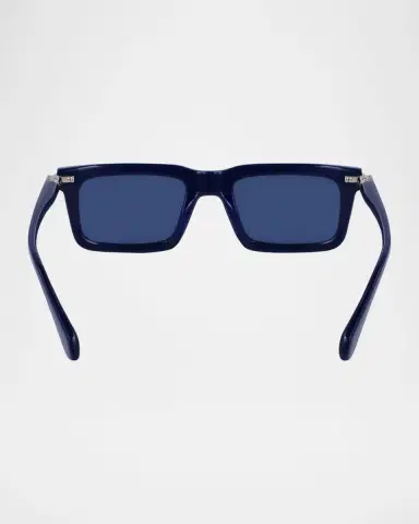 Ferragamo Men's Prisma Modified Acetate Rectangle Sunglasses, 53mm | Thumbnail 5