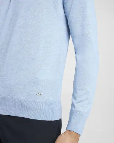 Brioni Men's Cashmere-Silk Polo Sweater | Thumbnail 5