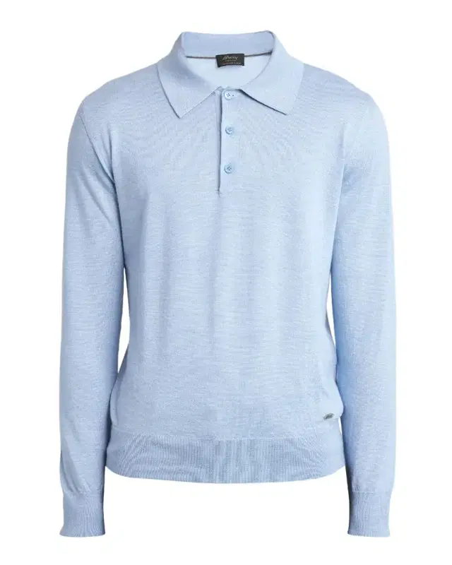 Men 's Cashmere-Silk Polo Sweater