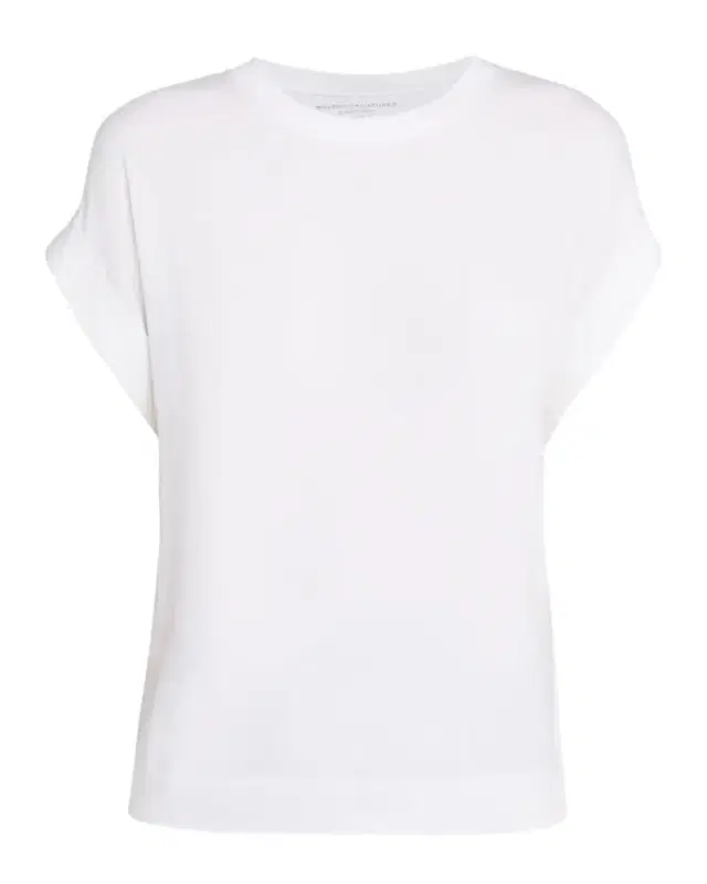 Majestic Filatures French Terry Rolled-Cuff Short-Sleeve Crewneck Tee