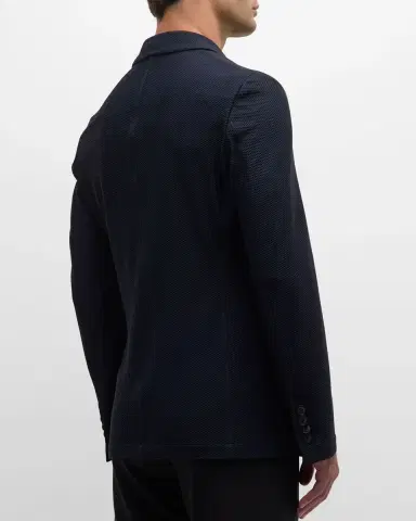 Giorgio Armani Men's Single-Breasted Rice Stitch Sport Coat | Thumbnail 3 Giorgio Armani Men's Single-Breasted Rice Stitch Sport Coat | Thumbnail 3