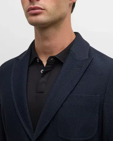 Giorgio Armani Men's Single-Breasted Rice Stitch Sport Coat | Thumbnail 5 Giorgio Armani Men's Single-Breasted Rice Stitch Sport Coat | Thumbnail 5